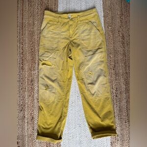 Pilcro Yellow Distressed Cropped Pants
